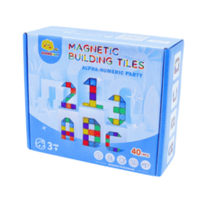 SCIENCEDARY 雪鑽磁力片 拼字派對 40pcs 磁性積木 字母數字學習玩具, 1個