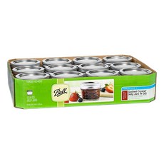 Ball 梅森 Freezer Safe常規口玻璃壓紋水晶果凍玻璃保存罐, 12件