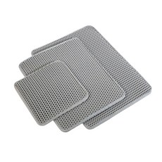 雙層加大貓砂墊-防滑耐磨易清洗貓砂盆墊, 灰, 1個