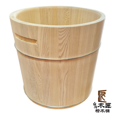 木匠檜木桶越檜泡腳桶，天然實木足浴盆，加深保溫泡腳神器，居家SPA享受, 正圓款0.8尺-加厚, 1個