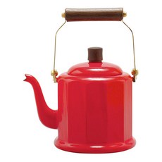 Noda Horo 野田琺瑯 電磁爐適用皇家經典琺瑯水壺, 1個, 紅色, 2L