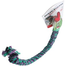 MAMMOTH 咬蛇帶吱吱響頭狗繩玩具 L（91.44 cm）, 1個, 混色