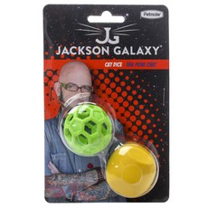 JACKSON GALAXY 彈性貓咪玩具球, 2件, 黃綠色
