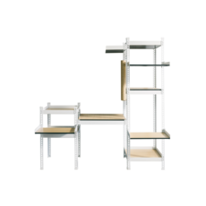 優米設計 台灣製 角鋼貓跳台 寵愛計劃 多層貓跳台 貓抓柱 貓玩具, 亮白, 1箱/盒