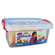 74件積木桶裝玩具 - 中長方筒積木 激發幼兒創造力與空間想像 安全無毒材質, 一筒入
