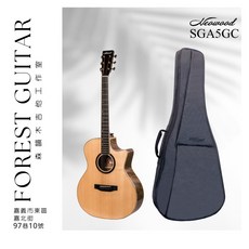 Neowood SGA5GC 附琴袋 41吋GA桶 面單 雲杉木/虎紋桃花心木 吉他, 詳見包裝