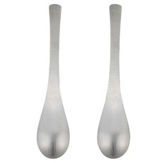 NichiNichidougu 和風鎚目紋不鏽鋼湯匙, 2個, 勺子, 銀