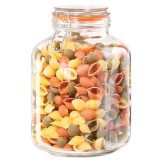 OGGI 夾蓋和矽膠墊圈密封透明玻璃罐玻璃儲物瓶, 1個, 3016.5毫升