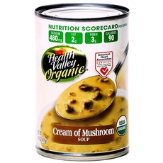 Health Valley 無麩質奶油蘑菇湯, 1罐, 411g