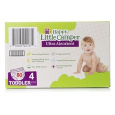 Happy Little Camper 超吸水黏貼型尿布, 第4階段, 80片