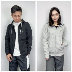 Nautica 帆船電繡小Logo內刷毛素面連帽棉外套