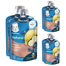 Gerber 嘉寶 香蕉&藍莓果泥隨身包, 99g, 6包
