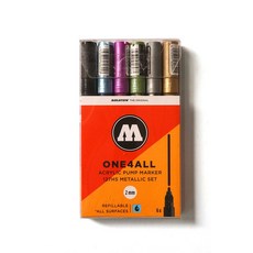 德國 MOLOTOW 127hs 2mm 壓克力顏料筆套組 (6入/10入)｜進口美術繪圖筆，多色可選，適用多種材質, 6入/金屬色套組 200197