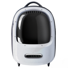 寵物二代太空包 透明寵物外出背包 貓狗通用透氣太空艙, 奶油白, 1個