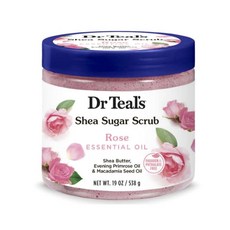 Dr Teal's 玫瑰精油乳木果油身體磨砂膏, 1組, 538g
