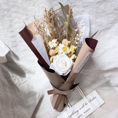 ONEDAY x晞·大地色系花束 仿真花 乾燥花 仿真花束 玫瑰花束, 咖啡色