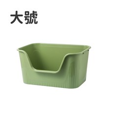 一體成形 開放式低檻貓砂盆, 1個, 翠綠色