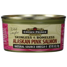 CROWN PRINCE 皇冠牌 阿拉斯加去皮去骨鮭魚罐頭, 1罐, 170g