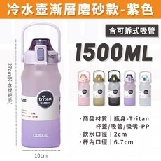DODGE 磨砂質感水壺, 紫色, 1.5L, 1個