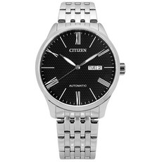 CITIZEN 簡約紳士機械錶 自動上鍊 星期日期 不鏽鋼手錶 黑色 NH8350-59E 40mm