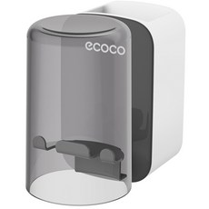 ECOCO 意可可簡約牙刷置物洗漱套裝 免打孔壁掛式牙刷架 漱口杯收納, 黑色, 1個