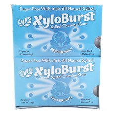 Focus NUTRITION 無麩質木糖醇口香糖, 18g, 12份, Peppermint