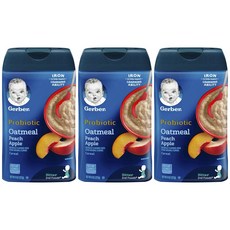 Gerber 嘉寶 益生菌麥片糊, 3罐, 混合口味(水蜜桃/蘋果)