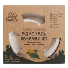 EcoSouLife 玉米澱粉餐具組, 1個, 140件