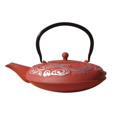 老荷蘭國際鑄鐵奈良茶壺 1.2L, 紅+銀