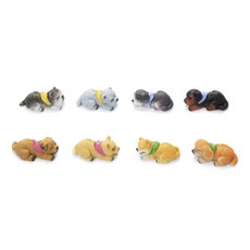 FOX RUN 睡眠狗狗磁鐵 冰箱磁鐵 8入, 混合顏色