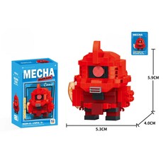 BRICKS 人形積木組裝卡通公仔積木 微顆粒拼裝兒童積木玩具, 12 機甲-獨眼者 175PCS 贈閃卡