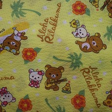 日本布 san-X 卡通布 -Rilakkuma 懶熊/拉拉熊 度假版 泡泡布 一尺價 手作布料, 詳見包裝, 詳見包裝