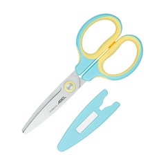 [大塊文具含發票] ABEL 力大牌 60077 勻朵省力舒握兒童剪刀 省力 安全剪刀 兩色, 60077-綠黃, 1個