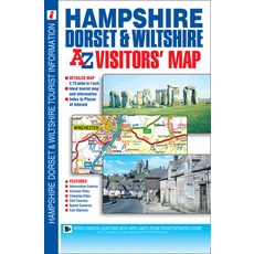 (英文圖書) Hampshire Dorset & Wiltshire A-Z Visitors' Map 平裝版, Geographers' A-Z Map Compan..., 英文