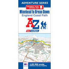(英文圖書) England Coast Path Minehead to Brean Down A-Z Adventure Map 平裝版, Geographers' A-Z Map Compan..., 英文