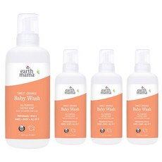 earth mama 甜橙孩童沐浴露 甜橙香草香, 1L, 4瓶