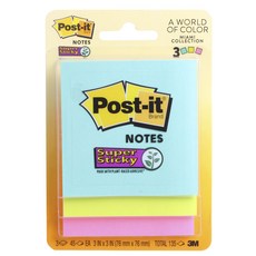 3M Post-it 利貼 強力黏性便條紙 76 x 76mm, 135枚入, 混色