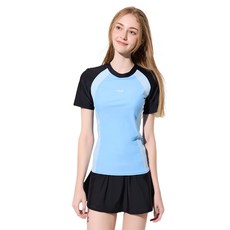 夏之戀SUMMERLOVE加大碼顯瘦短袖衝浪泳衣-S25717, 2L-04