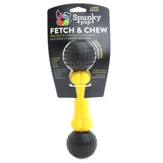 spunky pup Petch & Chewbone 狗乳膠橡膠玩具 L, 1個, 黃色+黑色