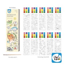 JarMelo 原創美玩水彩便籤本-寵物派對JA95270 (25張入) 兒童繪畫塗色本, 詳見包裝, Multicolor, 25張入, 1個