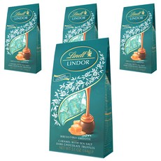 Lindt 瑞士蓮 焦糖海鹽黑巧克力松露, 4盒, 144g