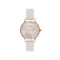 Olivia Burton 花卉腕錶 玫瑰金錶殼 淡色錶帶