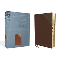 (英文圖書) Niv Thinline Bible Leathersoft Brown Red Letter Thumb Indexed Comfort Print Imitation Leather, Zondervan, 英文, 人造皮革