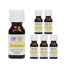 Aura Cacia 荷荷巴油乳香精油, 6個, 15ml