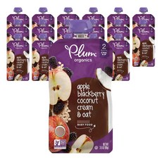 Plum organics 奶昔 99g, 蘋果黑煤椰漿燕麥口味, 18包