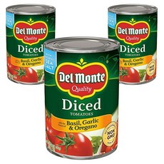 Del Monte 羅勒大蒜奧勒岡番茄丁罐頭, 3罐, 411g