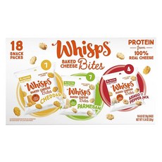 Whisps 烤起司片 切達起司 7 塊 + 帕瑪森起司 7 塊 + Asiago & Pepper Jack 4 塊, 324g