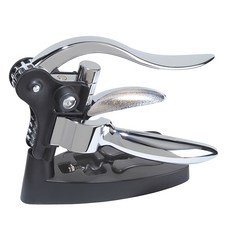 Oggi酒瓶軟木塞螺旋開瓶器 含立架, 1個, 黑色+銀色