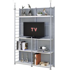 巴塞隆納 S120TV 伸縮屏風電視架置物架，131公分寬，多層收納，客廳隔間，高度294-369公分, +特殊增高器2支, 1個