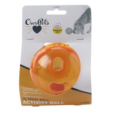 OurPets IQ Treat Ball 活動球狗玩具 10.2 cm, 1個, 橘子